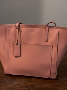 kate spade Pink Leather Tote with Front Pocket